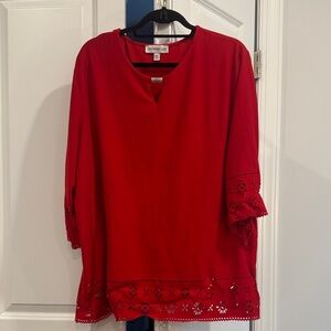 Southern Lady Red Tunic Top